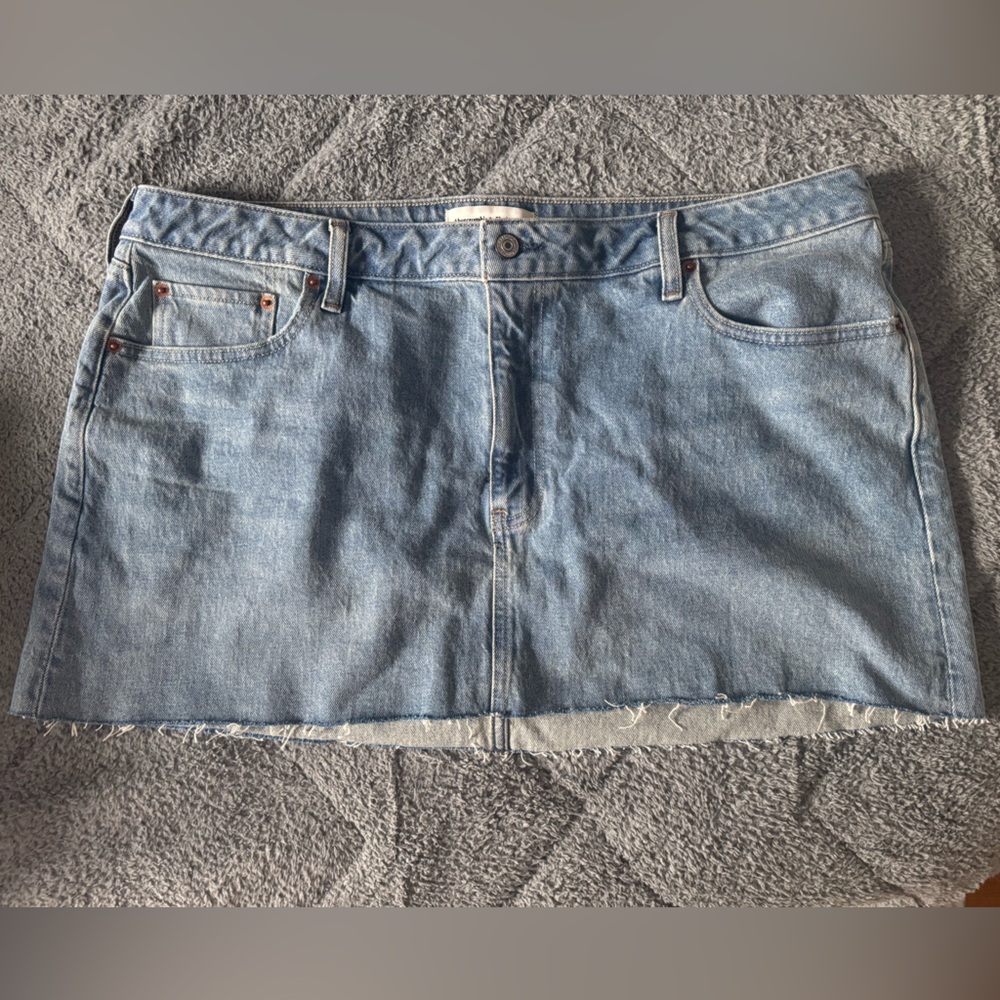 Abercrombie & Fitch Blue Denim High-Rise Skirt
